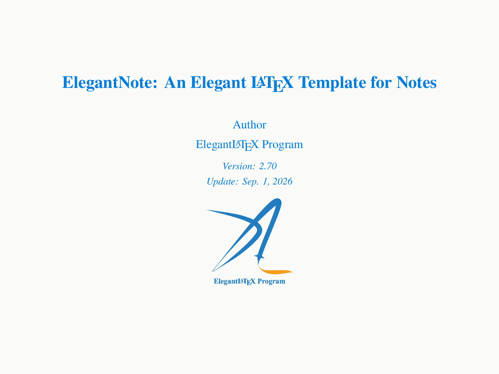 First page of the ElegantNote template, English version