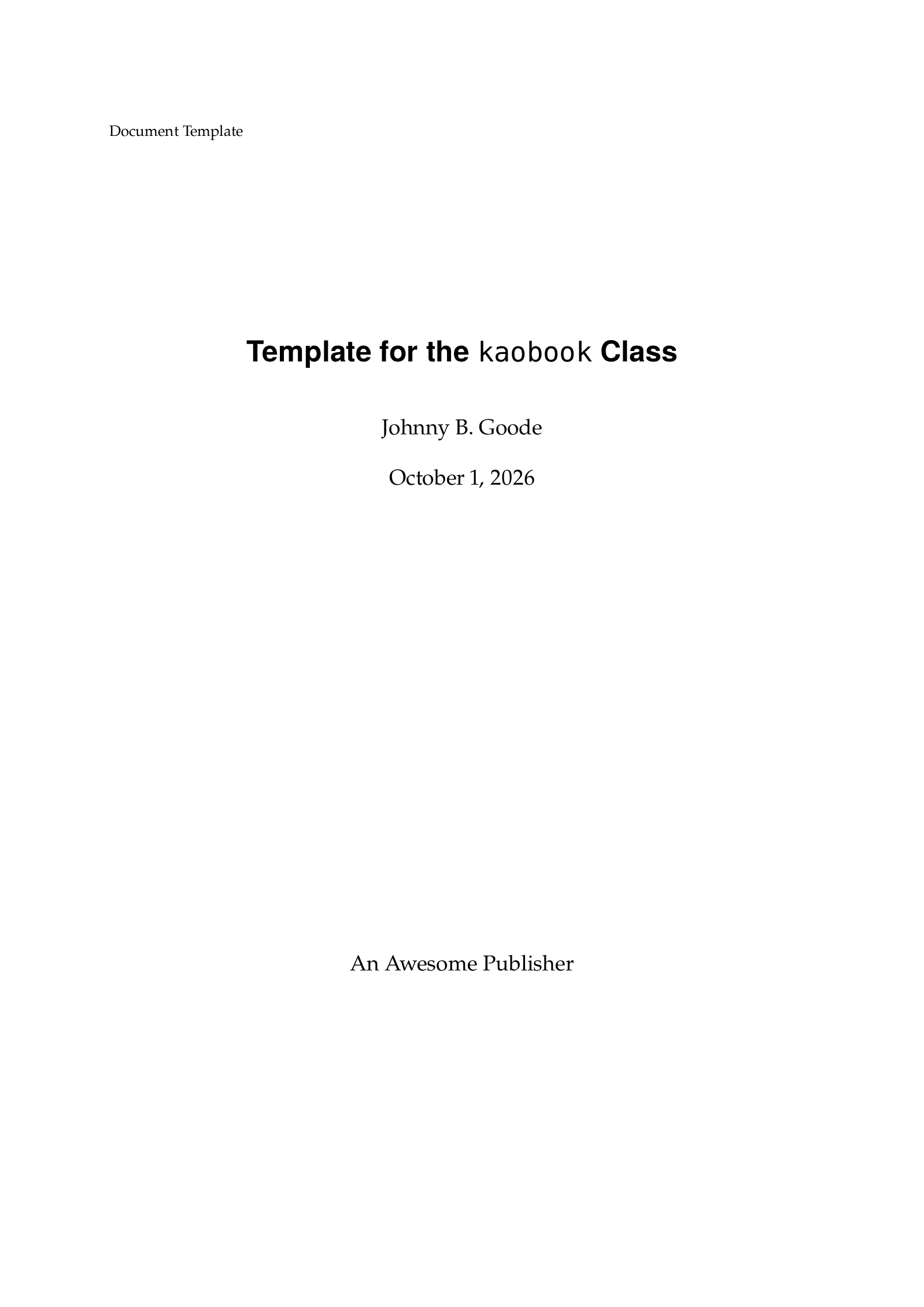 First page of the kaobook template
