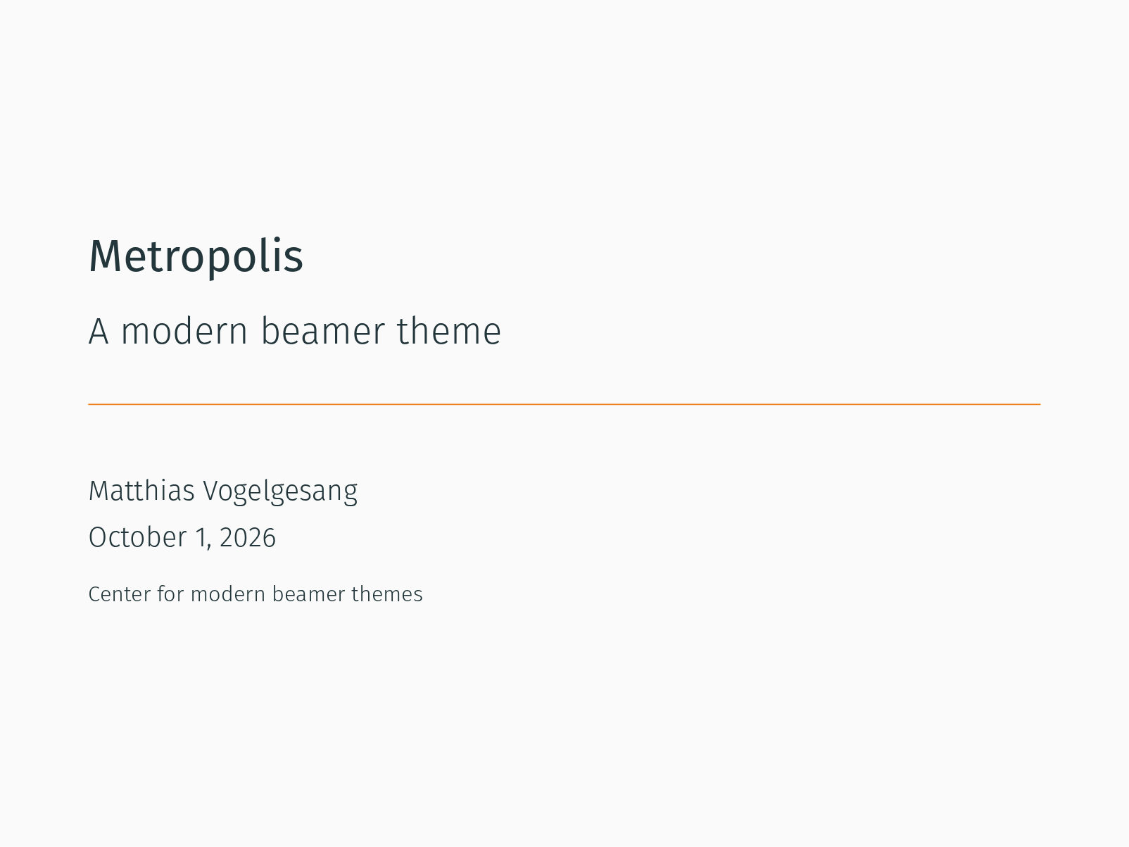 First page of the Metropolis template