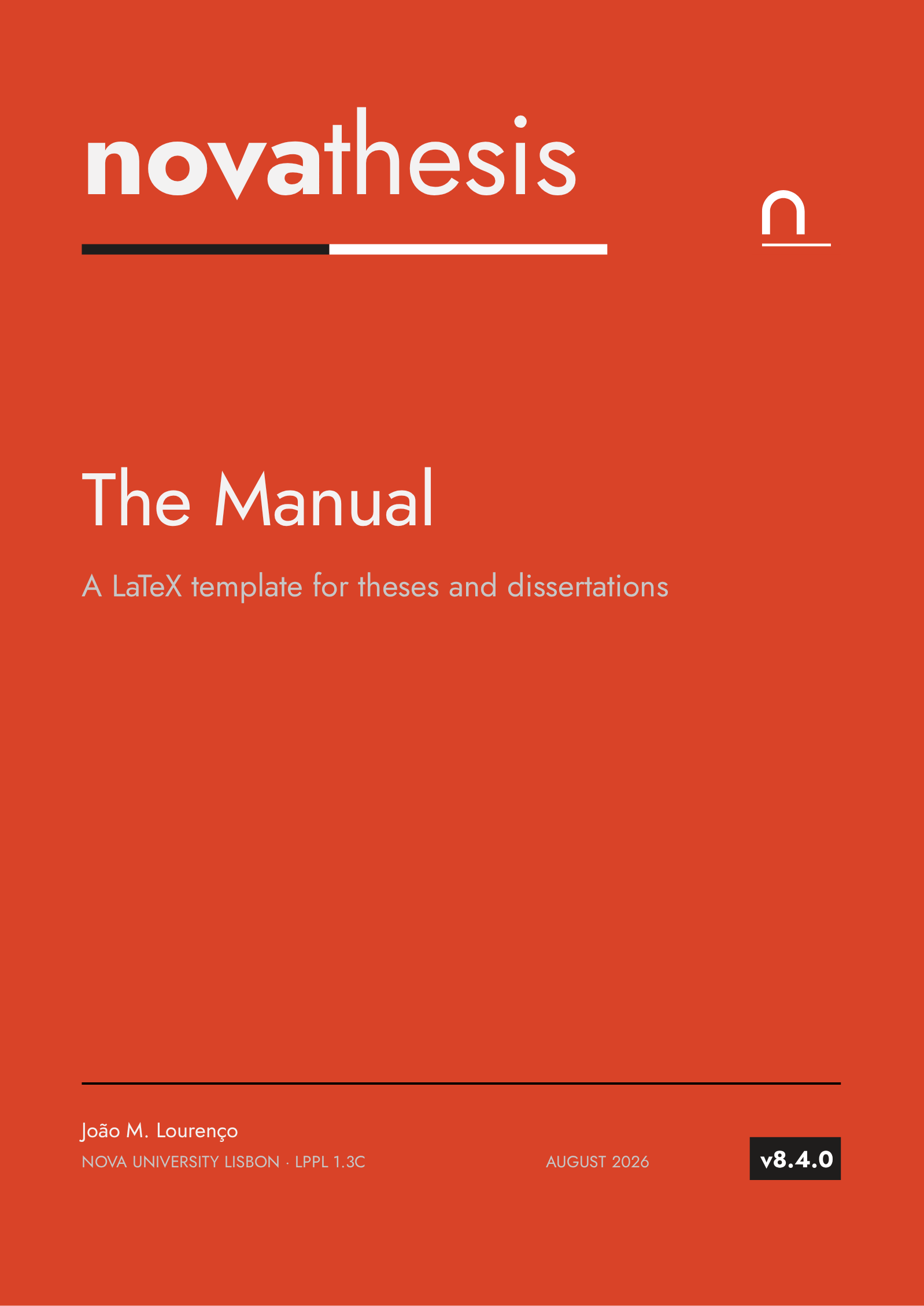 First page of the novathesis template
